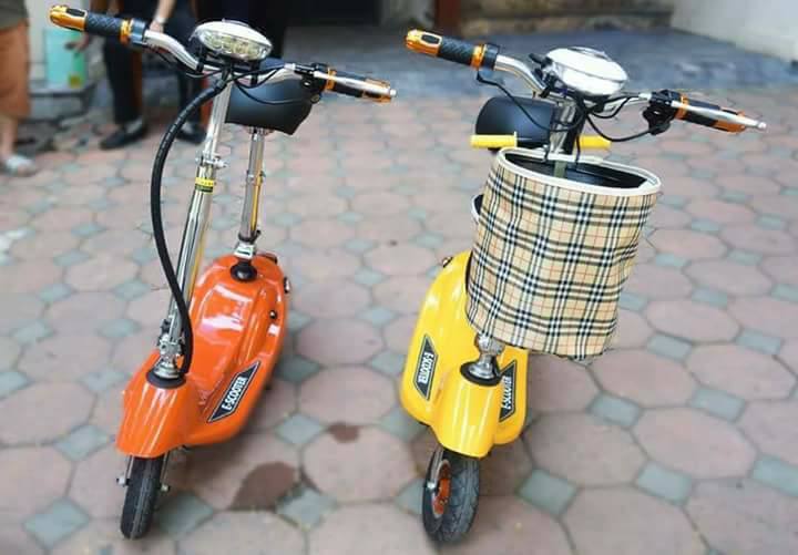 Xe đạp điện mini Màu Vàng E-Scooter - Xe điện mini gấp gọn